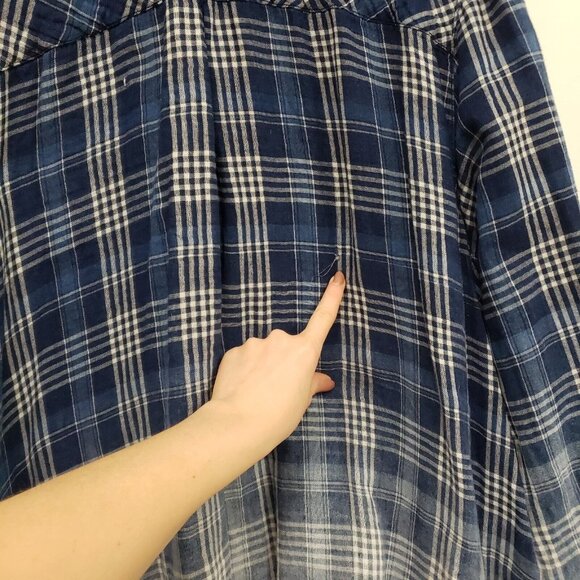 J Jill Women Button Up Ombre Plaid Top Size 3X Long Sleeve Casual Country Office - Picture 5 of 13